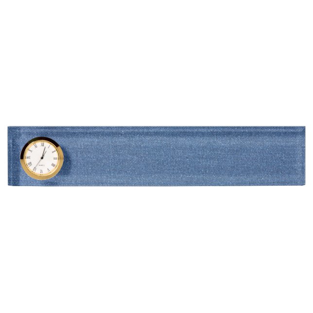 Placa De Nombre Tejido textil original azul moda jean denim (Anverso)