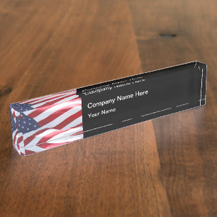Placa De Nombre Tema patriótico americano