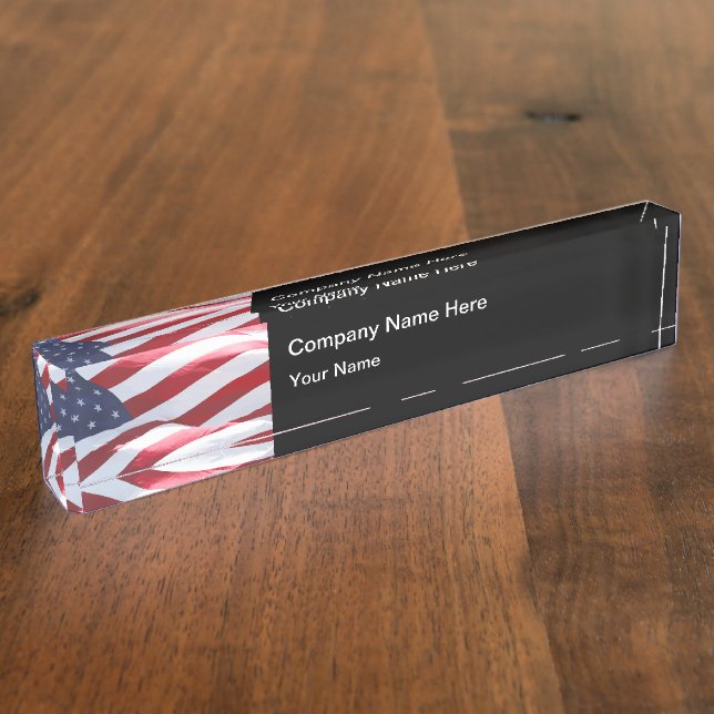 Placa De Nombre Tema patriótico americano (Lateral)