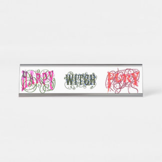 Placa De Nombre Teme a ella x 3