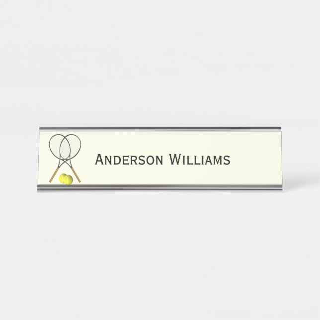 Placa De Nombre Tennis Doubles Cream Personal (Anverso)
