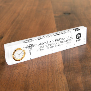Placa De Nombre Terapeuta respiratorio del Pulmonologist el  