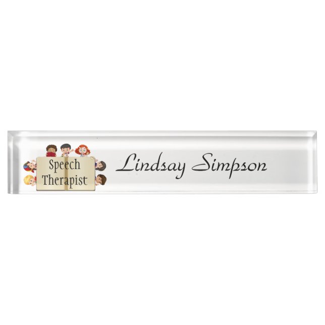 Placa De Nombre Terapia del discurso del libro de Personalizados n (Anverso)