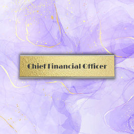 Placa De Nombre Texto negro sobre oro - monograma |