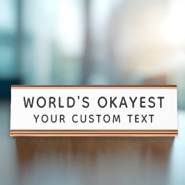 Placa De Nombre Texto personalizado divertido de oficina el más o
