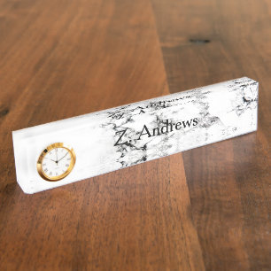 Placa De Nombre Textura de mármol