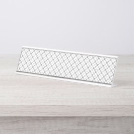Placa De Nombre Textura geométrica monocroma|Aspecto de diamante c