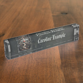 Placa De Nombre  The Art Deco Tree of Life design.