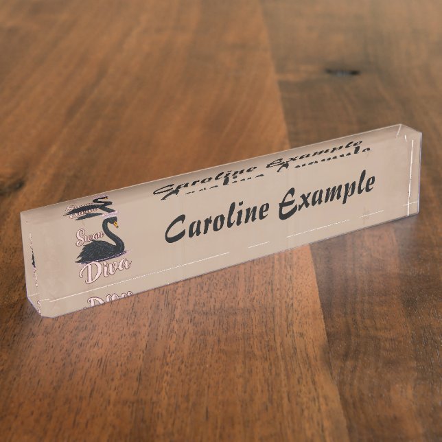 Placa De Nombre The black swan, queen of the water. (Lateral)