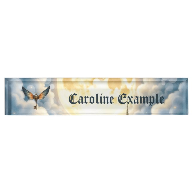 Placa De Nombre The Key of Eternity – Steampunk Wings  (Anverso)