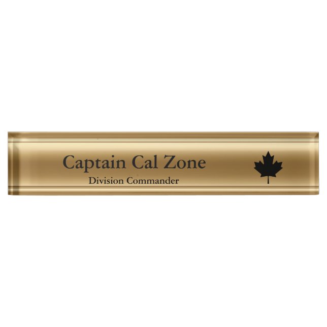 Placa De Nombre Thin Blue Line: Canadiense Maple Leaf Nameplate (Anverso)