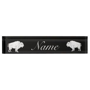Placa De Nombre Thunder_Cove de búfalo blanco