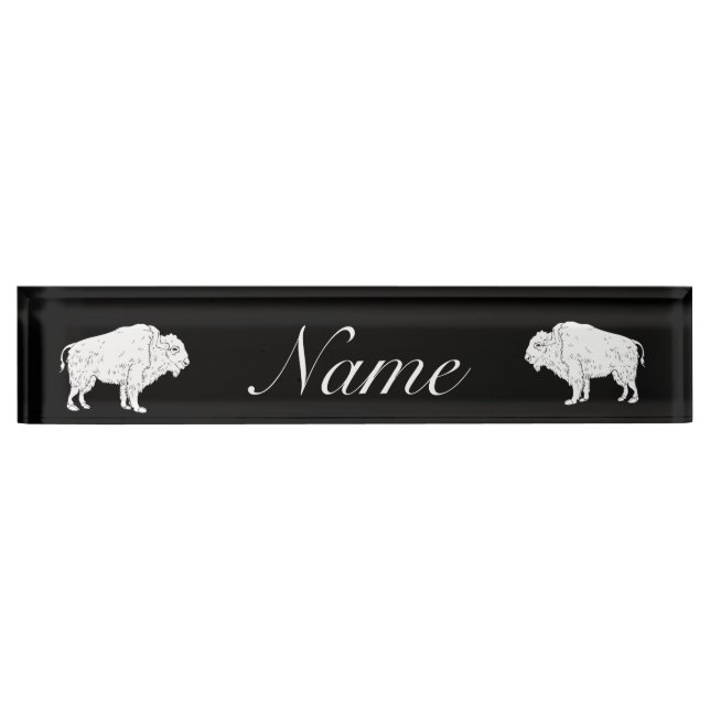 Placa De Nombre Thunder_Cove de búfalo blanco  (Anverso)