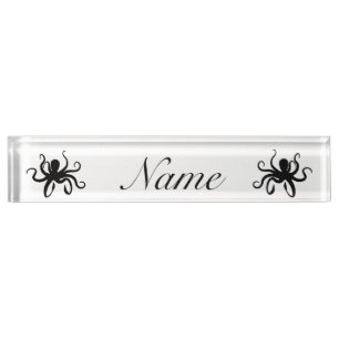 Placa De Nombre Thunder_Cove de silueta de pulpo