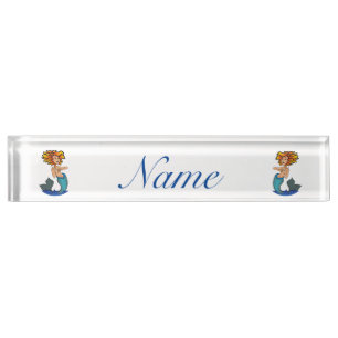 Placa De Nombre Thunder_Cove de Sirenita de cabeza roja