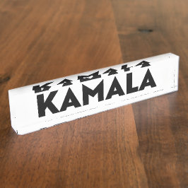 Placa De Nombre Tipografía moderna de Kamala blanco minimalista
