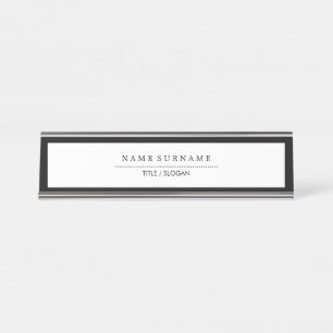 Placa De Nombre Tipografía moderna limpia minimalista simple B&W
