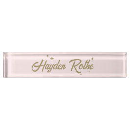 Placa De Nombre Tipografía retro rosa