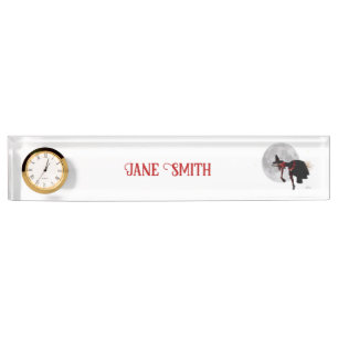 Placa De Nombre Tipsy Witch On Flying Broom Desk Name Plate