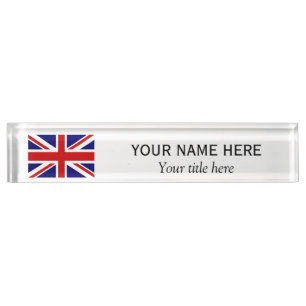 Placa De Nombre Título de nombre personalizado Bandera de la Uni
