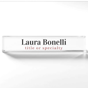 Placa De Nombre Título de nombre sencillo profesional moderno mini