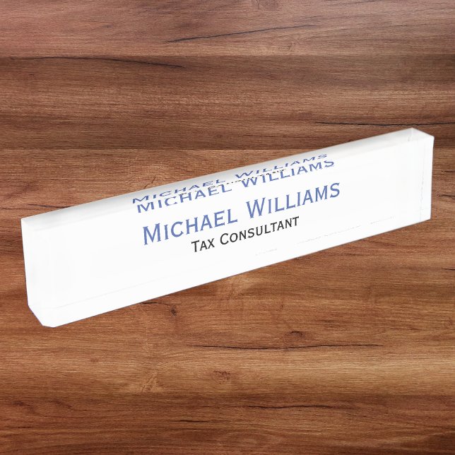Placa De Nombre Título de trabajo ejecutivo moderno de clase perso (Personalized Classy Modern Executive Job Title Nameplate)