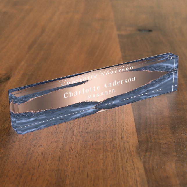 Placa De Nombre Título del nombre de mármol del agarrón de oro del (Lateral)