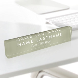 Placa De Nombre Título minimalista moderno suave personalizado en 