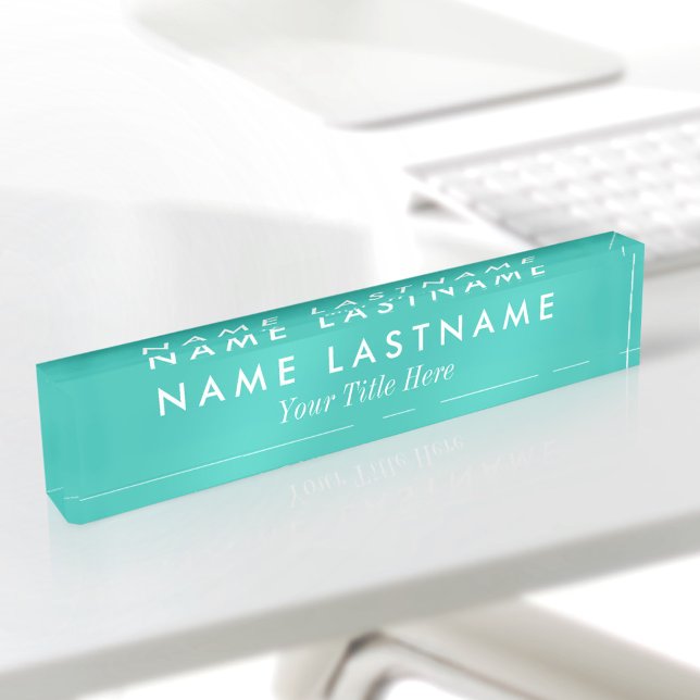 Placa De Nombre Título moderno turquesa menta personalizado simple (Subido por el creador)