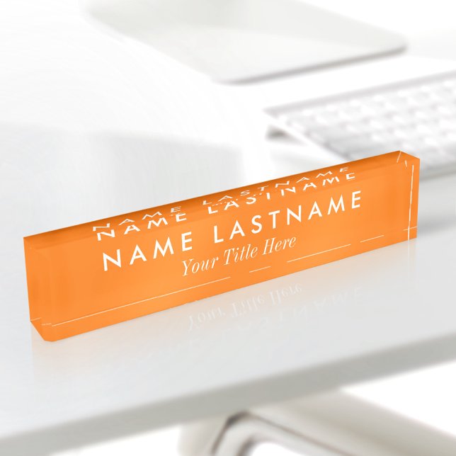 Placa De Nombre Título personalizado simple moderno negro blanco (Subido por el creador)