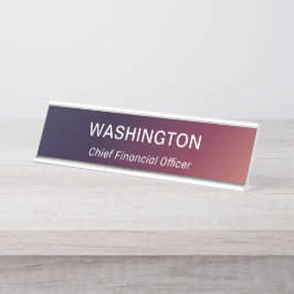 Placa De Nombre Título profesional moderno de oficina simple