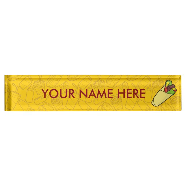 Placa De Nombre Tortilla Sandwich Wrap (Anverso)