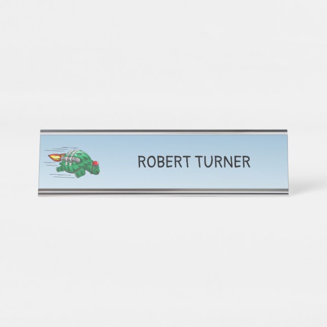 Placa De Nombre Tortuga Cohete (Anverso)