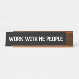Placa De Nombre Trabaja conmigo gente regalo compañero de trabajo 