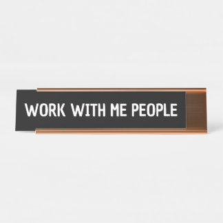 Placa De Nombre Trabaja conmigo gente regalo compañero de trabajo
