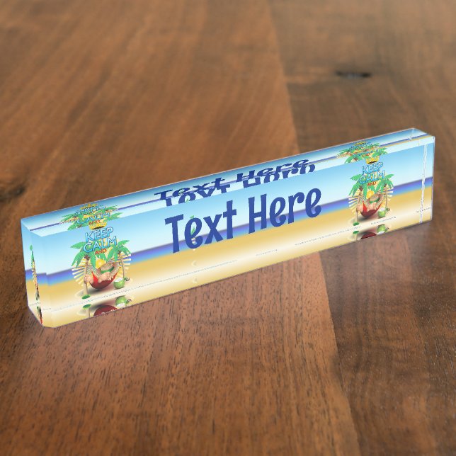 Placa De Nombre Tranquilidad y... ¡Relájate en la hamaca! (Lateral)