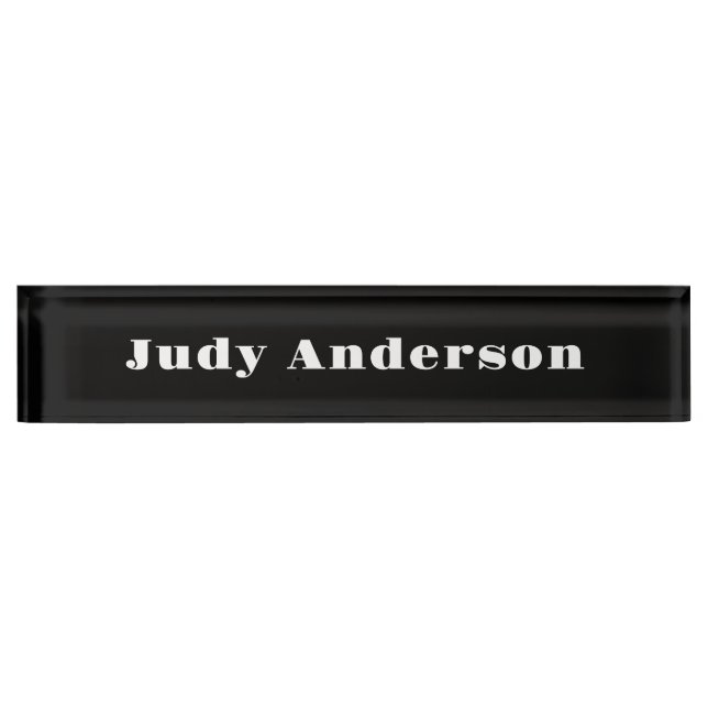 Placa De Nombre Trend Black Bold Professional Plain Modern Elegant (Anverso)