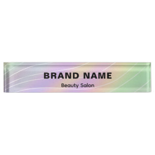 Placa De Nombre Trendy Hologram Esthetician Feminine Style