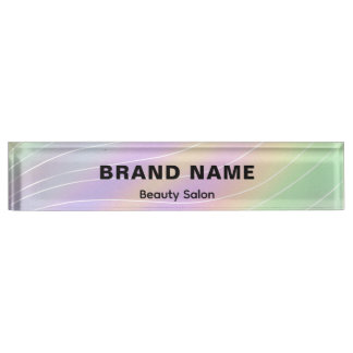 Placa De Nombre Trendy Hologram Esthetician Feminine Style
