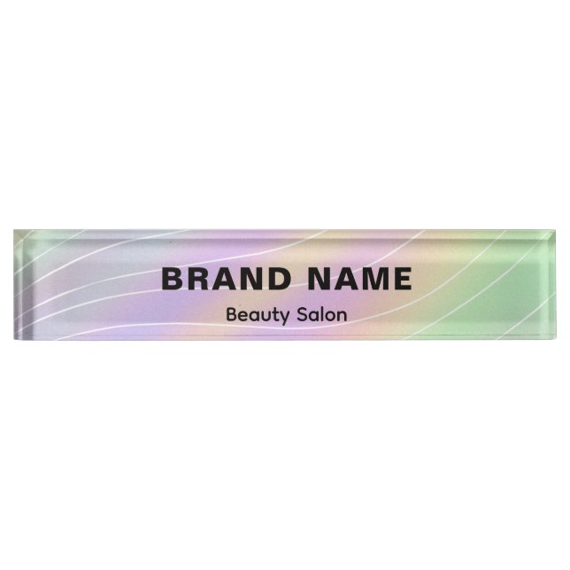 Placa De Nombre Trendy Hologram Esthetician Feminine Style (Anverso)