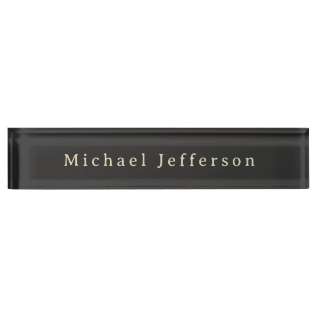 Placa De Nombre Trendy Matte Black Minimalist Own Name  (Anverso)