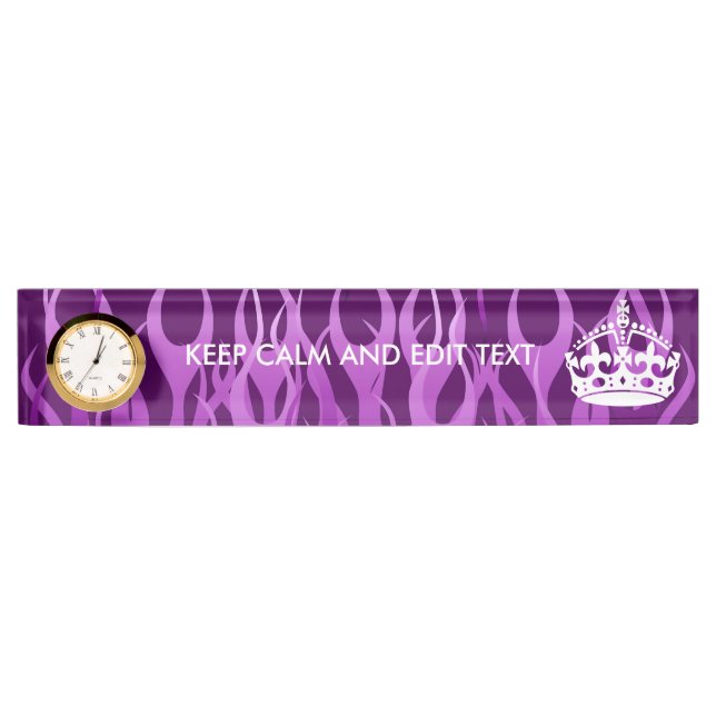 Placa De Nombre Tu texto sobre mantener la calma en las llamas de  (Anverso)