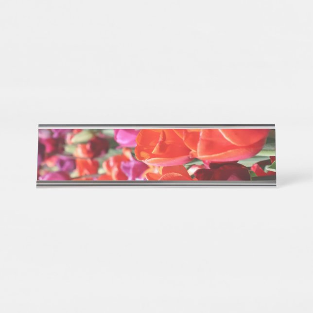 Placa De Nombre Tulipanes cálidos de caída (Anverso)