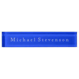 Placa De Nombre Ultramarine Blue Elegant Moderno Business