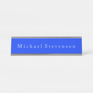 Placa De Nombre Ultramarine Blue Elegant Moderno Business