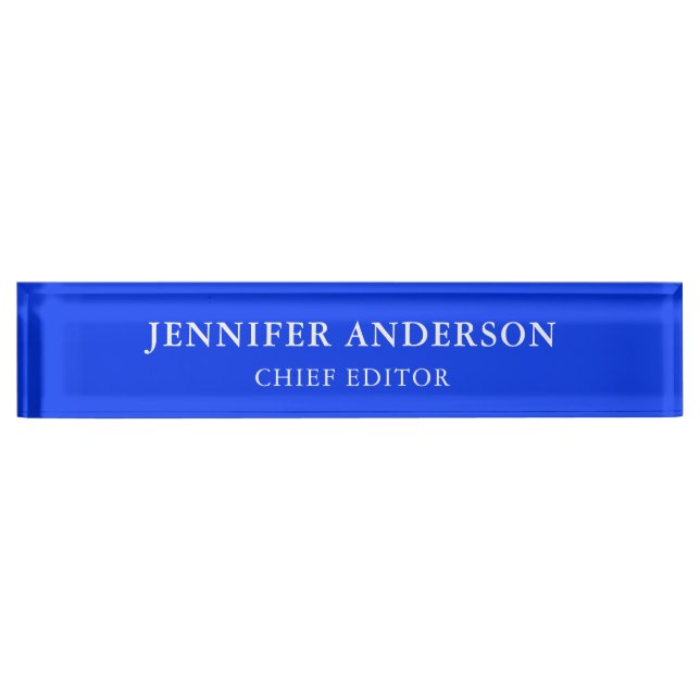 Placa De Nombre Ultramarine Blue Professional Modern Plain (Anverso)