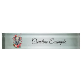 Placa De Nombre Un toque de verano: El elefante bebé