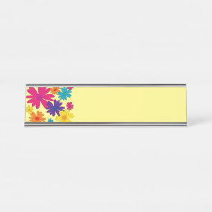 Placa De Nombre Una cama de flores de margarita