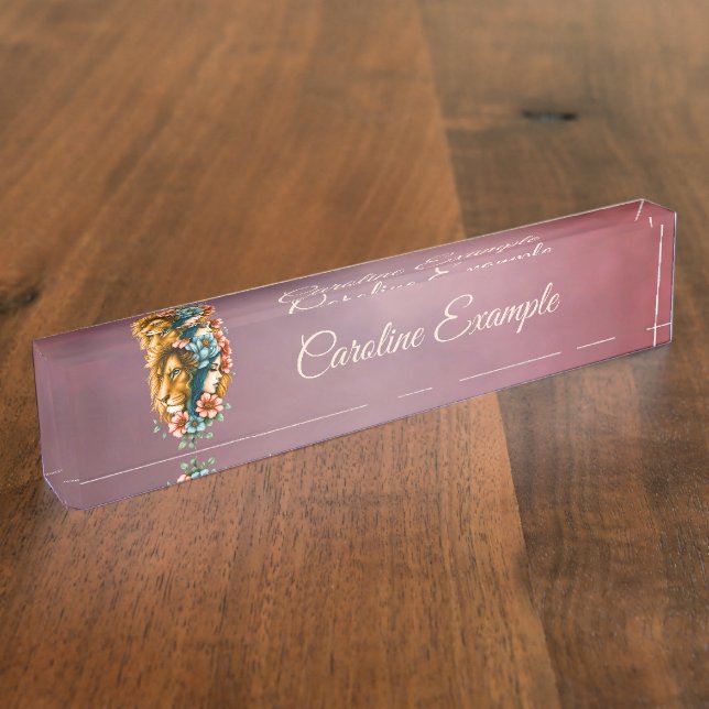 Placa De Nombre Una mujer maravillosa cuyo pelo largo y fluido (Lateral)