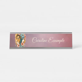 Placa De Nombre Una mujer maravillosa cuyo pelo largo y fluido